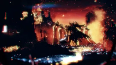 Arte oficial de FINAL FANTASY RESONANCE en estilo pixel art cinematográfico